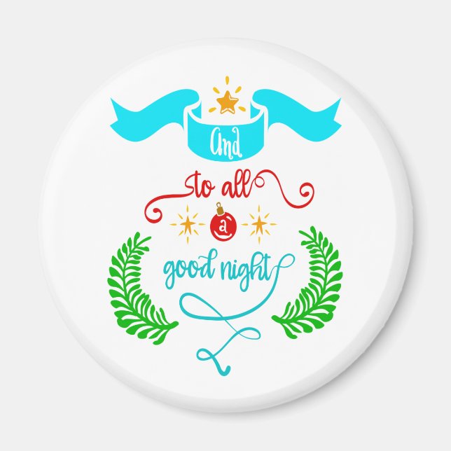 Aimant Et À Tous Bonne Nuit Noël, Typographie, ZSG (Devant)