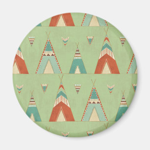 Aimant Étape Geo Sud-Ouest Motif Teepee vert