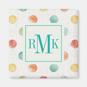 Aimant Étape réfléchie de papillons du monogramme  