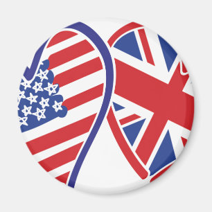 Aimant États-Unis et Royaume-Uni dans les coeurs montrer 