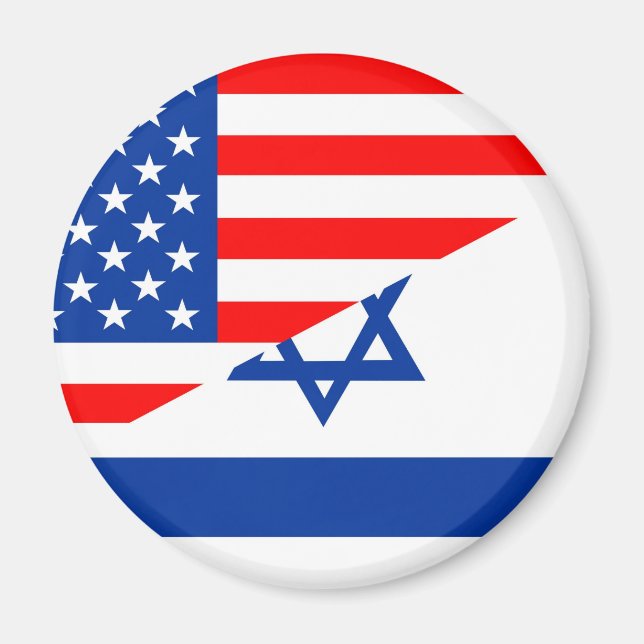 Aimant etats-unis israël demi drapeau états-unis (Devant)