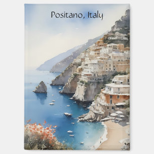 Aimant Été à Positano Italie Illustration aquarelle