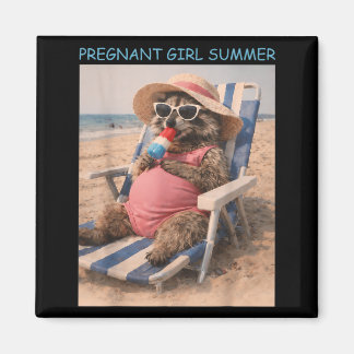Aimant Été de fille enceinte Annonce de bébé drôle