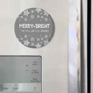 Aimant Étincelle étoile Joyeux Noël gris argent brillant