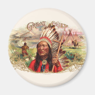 Aimant Étiquette de boîte à cigares vintage