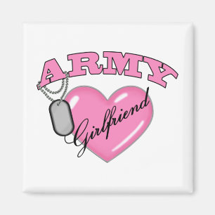 Aimant Étiquette de chien du coeur N de rose d'amie