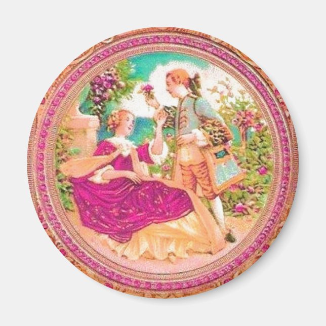 Aimant Étiquette de parfum à fleurs à la française coloni (Devant)