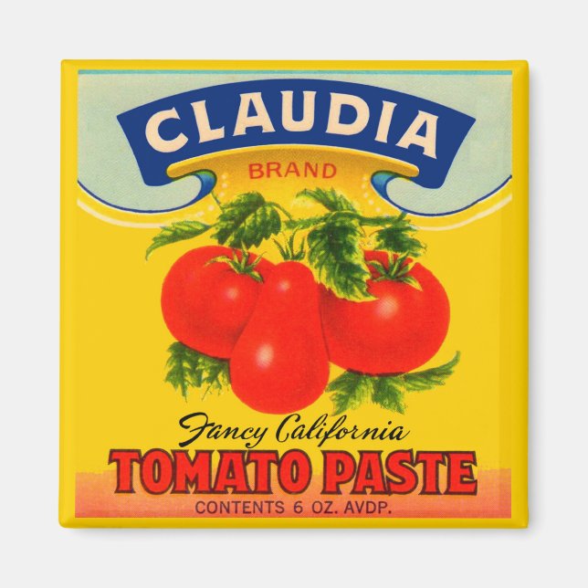 Aimant étiquette de pâte de tomates Claudia dans les anné (Devant)