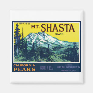 Aimant Étiquette de poires de Mt Shasta la Californie de
