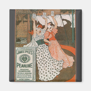 Aimant Étiquette de produit vintage Art Pearline Nettoyan