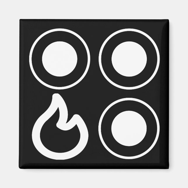 Aimant Étiquette du brûleur gauche avant du bouton de fix (Devant)