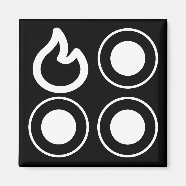 Aimant Étiquette du brûleur gauche du bouton supérieur (Devant)