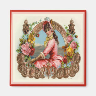 Aimant Étiquette vintage de boîte à cigares