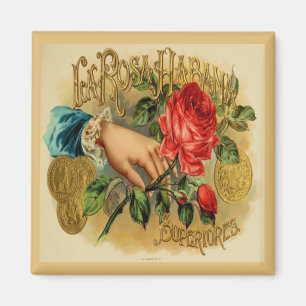 Aimant Étiquette vintage de boîte à cigares