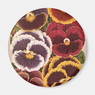 Aimant Étiquettes vintages de paquets de semences, Fleurs