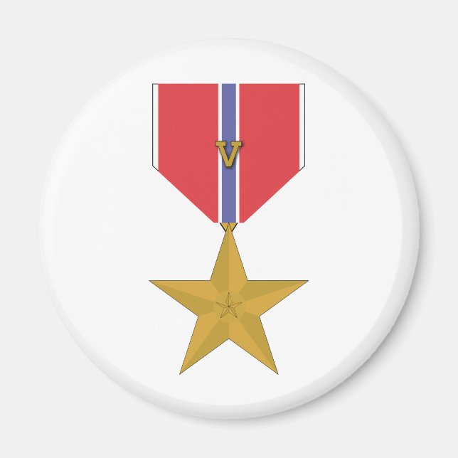 Aimant Étoile de bronze avec V (Devant)