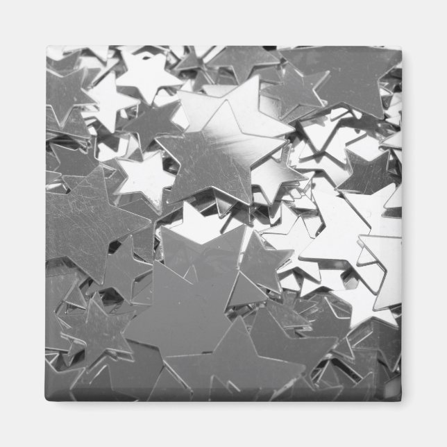 Aimant Étoiles décoratives argentées (Devant)