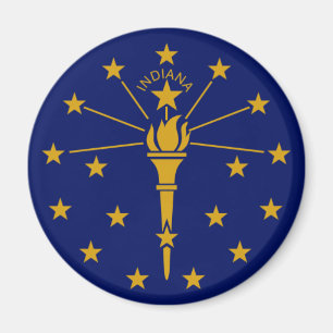 Aimant Etoiles d'or et de bleu et flamme sur le drapeau d