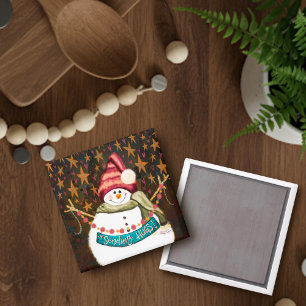 Aimant Étoiles et caresses Snowman Noël Inspiritisme