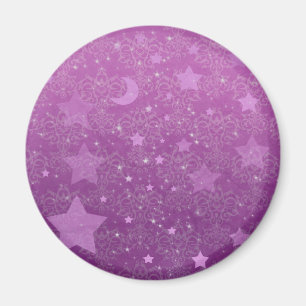 Aimant Étoiles et Lunes Violettes