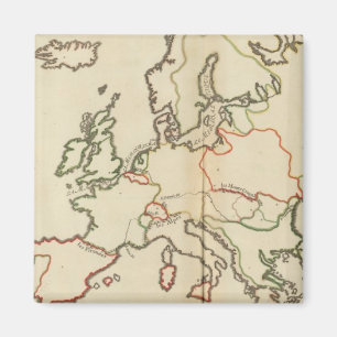 Aimant Europe, montagnes et rivières