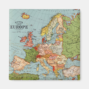 Aimant Europe Vintage Carte standard du bacon du XXe siè
