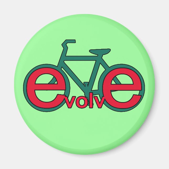 Aimant Evolve Bicycle Art pour Tshirts, Vêtements (Devant)