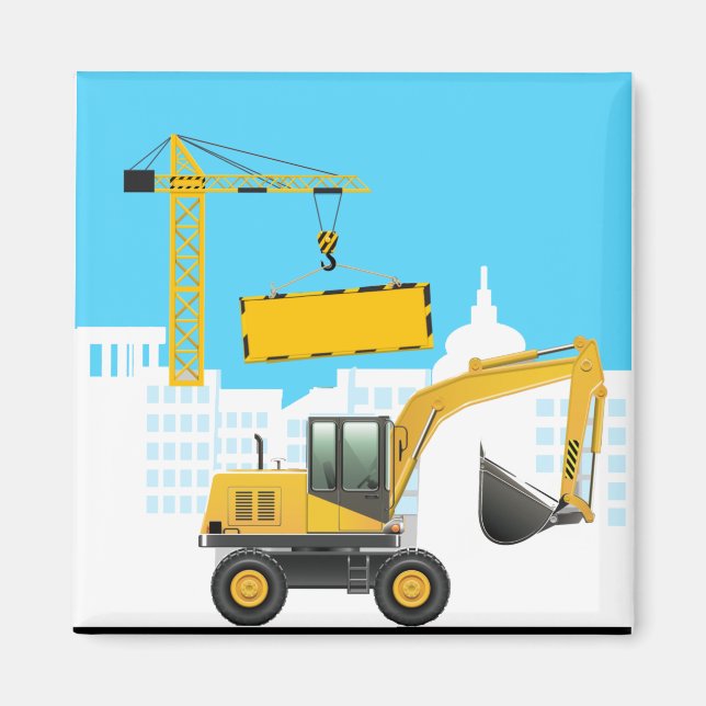 Aimant Excavateur ajouter un nom Personnaliser (Devant)