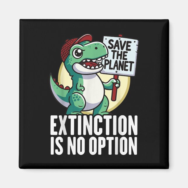 Aimant Extinction N'Est Pas Option Dinosaur De l'environn (Devant)