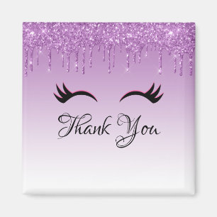 Aimant Eyelashes Noir élégant et Merci de Parties scintil