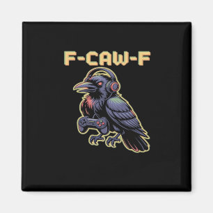 Aimant F-Caw-F Corbeau de jeu avec casque - Flux Edgy