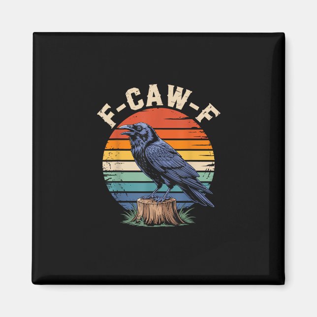 Aimant F-Caw-F Raven Moon Gothic Halloween Crow Bird Love (Devant)