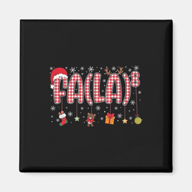 Aimant Fa (la)8 Funny Christmas Père Noël Fa La Math Ense (Devant)