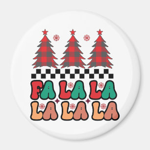 Aimant Fa la la Retro Vacances de Noël Super