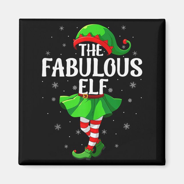Aimant Fabulous Elf Christmas Girls Women Elf Squad Xmas  (Devant)