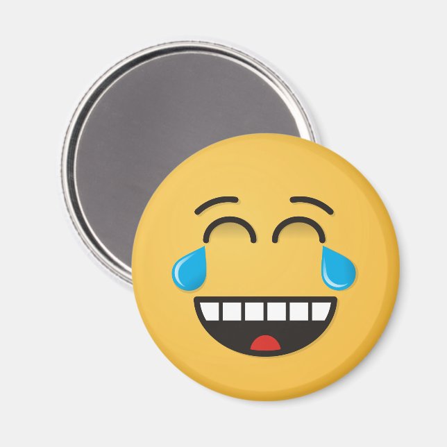 Aimant Face avec des larmes de joie (Recto/Verso)
