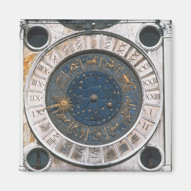 Aimant Face d'horloge or et émail, design commencé par Ma (Devant)