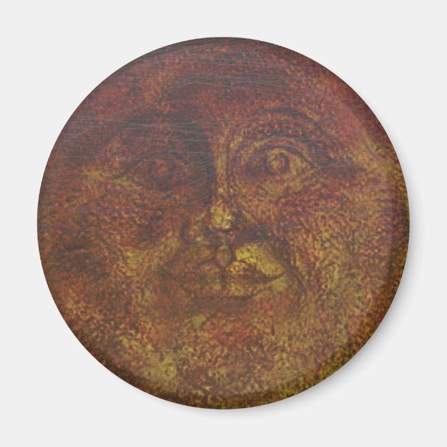 Aimant Face du Soleil marron rouille abstrait (Devant)