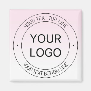 Aimant Facile Logo Remplacement & Editable Texte Rose Omb