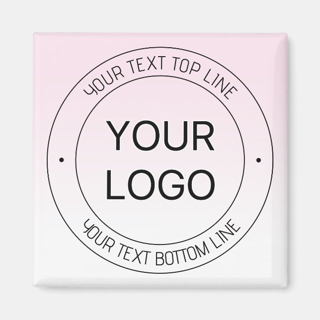 Aimant Facile Logo Remplacement & Editable Texte Rose Omb (Devant)