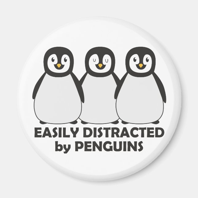 Aimant Facilement distrait par les pingouins (Devant)