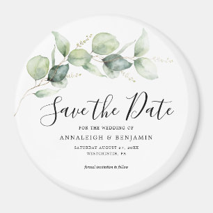 Aimant Faire-part de mariage à l'aquarelle Eucalyptus