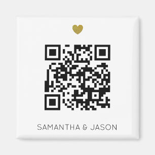 Aimant Faire-part de mariage Modèle de code QR moderne