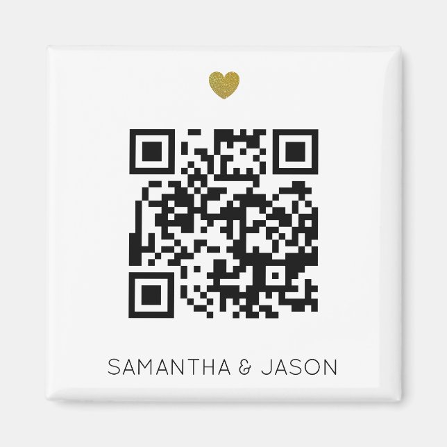 Aimant Faire-part de mariage Modèle de code QR moderne (Devant)