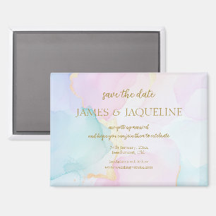 Aimant Faire-part de mariage personnalisé aquarelle paste