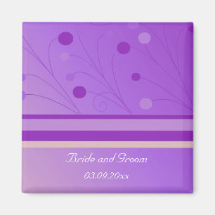 Aimant Faire-part de mariage violet capricieux