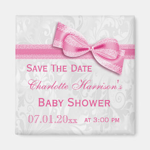 Aimant Faire part de naissance Baby Shower Dame Blanche e