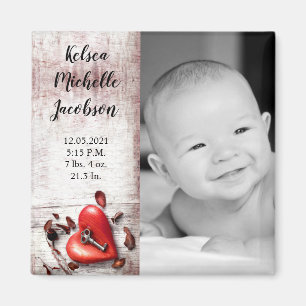 Aimant faire-part de naissance de 2 po x 2 po