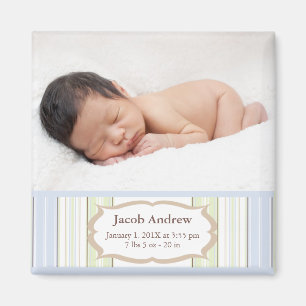 Aimant Faire-part de naissance photo - Baby Boy