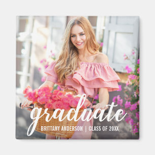 Aimant Faire-part photo moderne de graduation